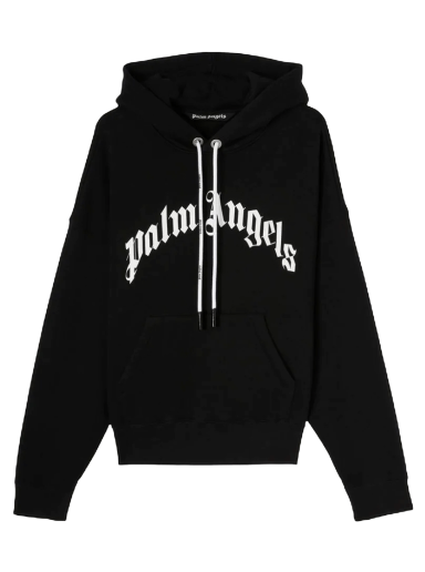 Світшоти Palm Angels Curved Logo Hoody чорний | PMBB058C99FLE0031001