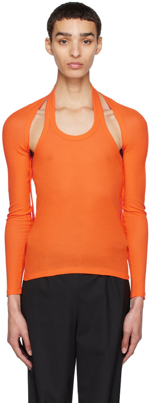 Безрукавка Dion Lee Modular Halter Long Sleeve T-Shirt Помаранчевий | C3103R23