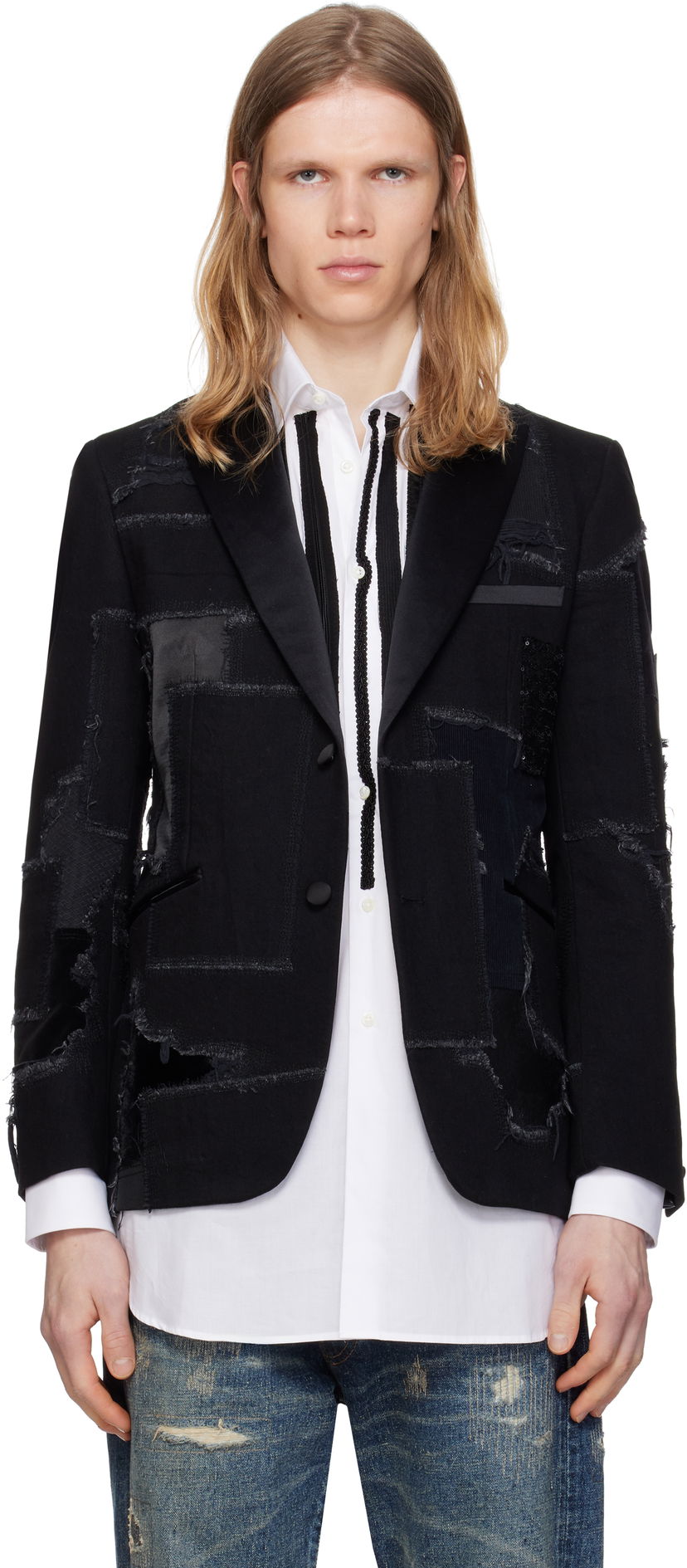 Куртка Junya Watanabe Junya Watanabe Patchwork Blazer чорний | WO-J033-051