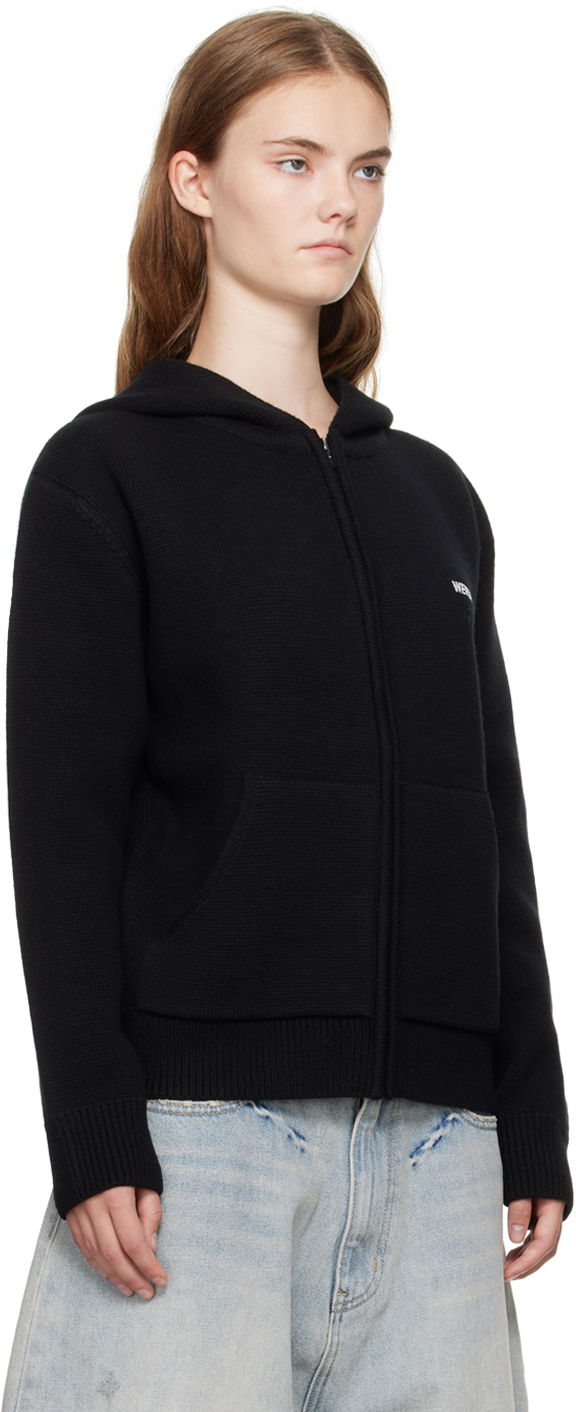 Світшоти We11done We11done Embroidered-Logo Zip-Up Hoodie чорний | WD-KJ2-24-605-W-BK, 1