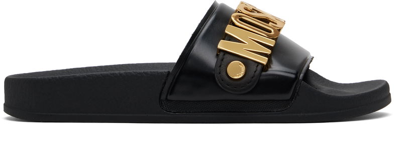Аксесуари Moschino Moschino Lettering Logo Slides чорний | MA28032G1M M11 000