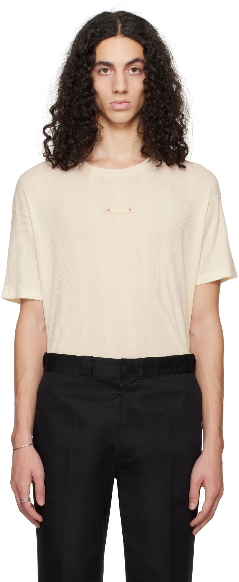 Футболка Maison Margiela Maison Margiela Patch T-Shirt бежевий | S50GC0712 M20060