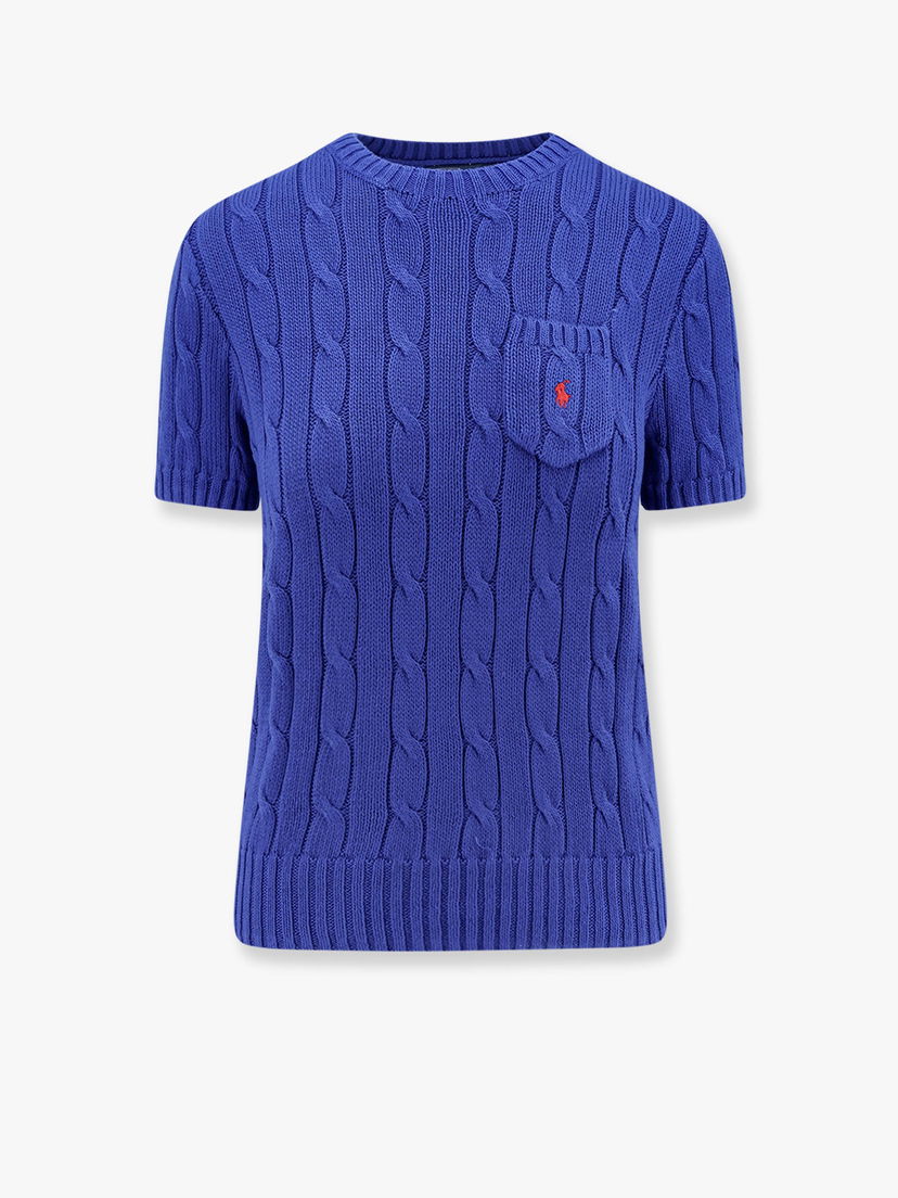 Cветр Polo by Ralph Lauren Women's Cable-Knit Cotton Sweater with Pocket by Polo Ralph Lauren Синій | 211895379013