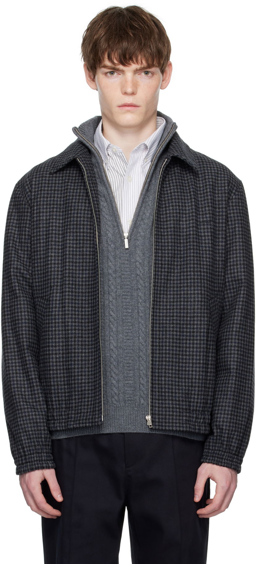 Куртка A.P.C. A.P.C. Gilbert Houndstooth Jacket темно-синій | WOARZ-M32018