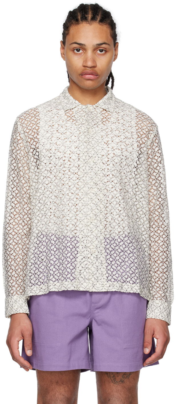 Сорочка Bode Bode Petal Lace Shirt білий | MRS23SH100