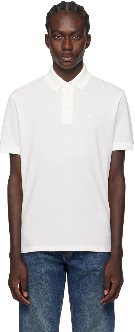 Сорочка поло Emporio Armani Embroidered Polo "Off-White" білий | 3D1FF2 1JTKZ