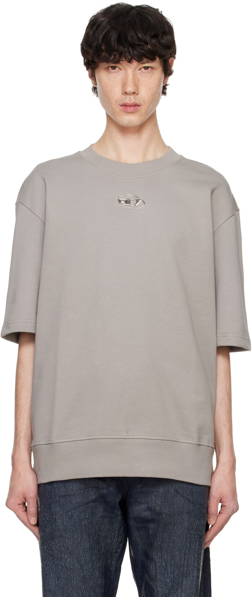 Футболка Diesel S-Cooling-L1 Short Sleeve T-Shirt Сірий | A11580-0IAJH-9BX