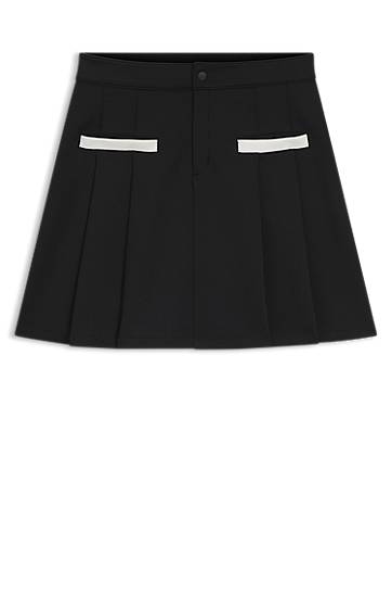 Спідниця BOSS Pleated Jersey Skirt with Contrast Trim чорний | 50542759