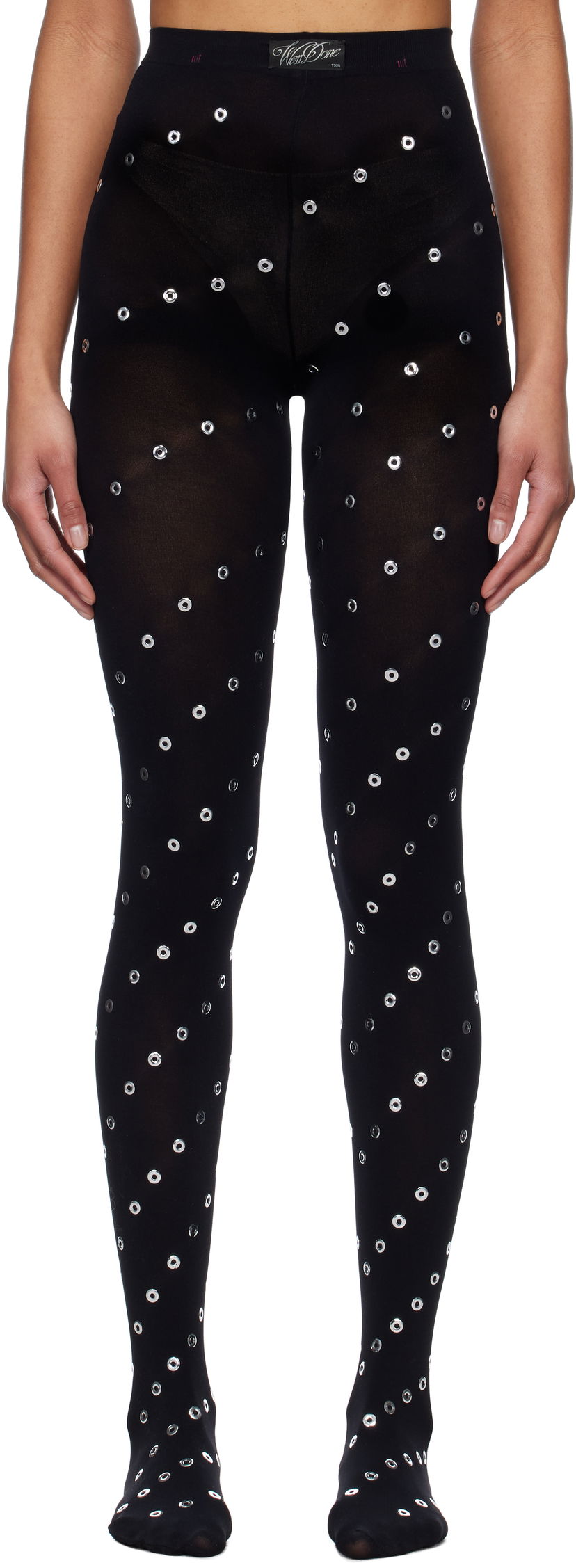 Шкарпетки We11done We11done Eyelet Tights чорний | WD-LE0-25-285-W-BK