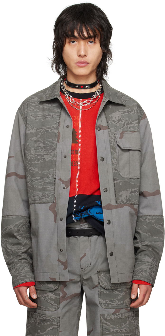 Куртка Marine Serre Regenerated Jacket Сірий | MSI029 DWOV0017