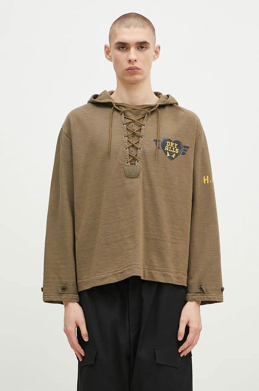 Світшоти Human Made Lace-Up Hooded Pullover Зелений | HM28CS007