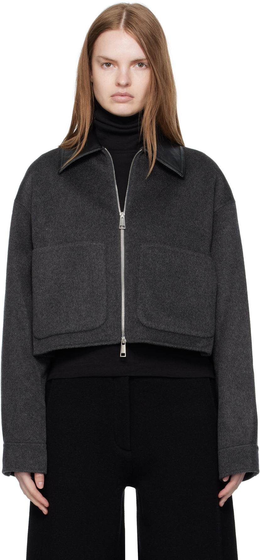 Куртка Nanushka Nanushka Phebe Cropped Jacket Сірий | NW25PFJK12294