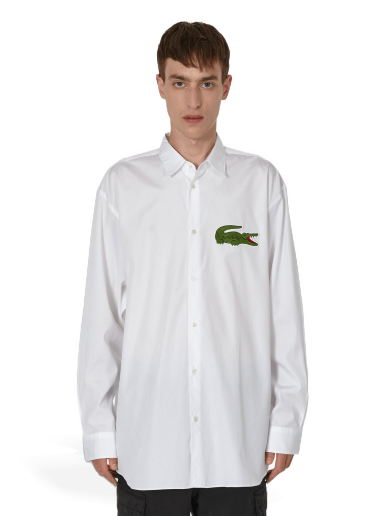Сорочка Comme des Garçons Lacoste x Woven Shirt білий | FL-B003-W23  1