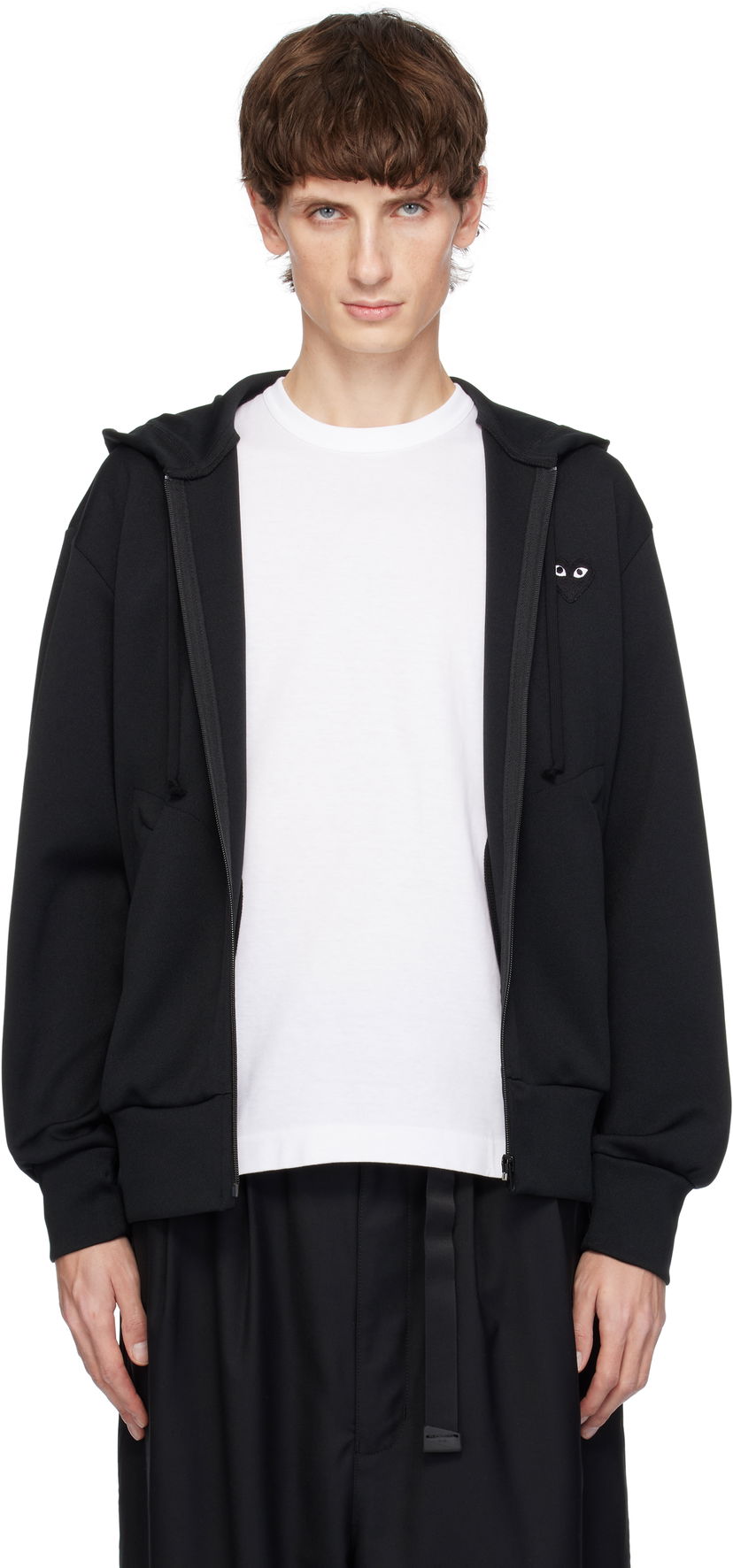 Світшоти Comme des Garçons Zip Hoodie with Big Heart Print чорний | AX-T254-051