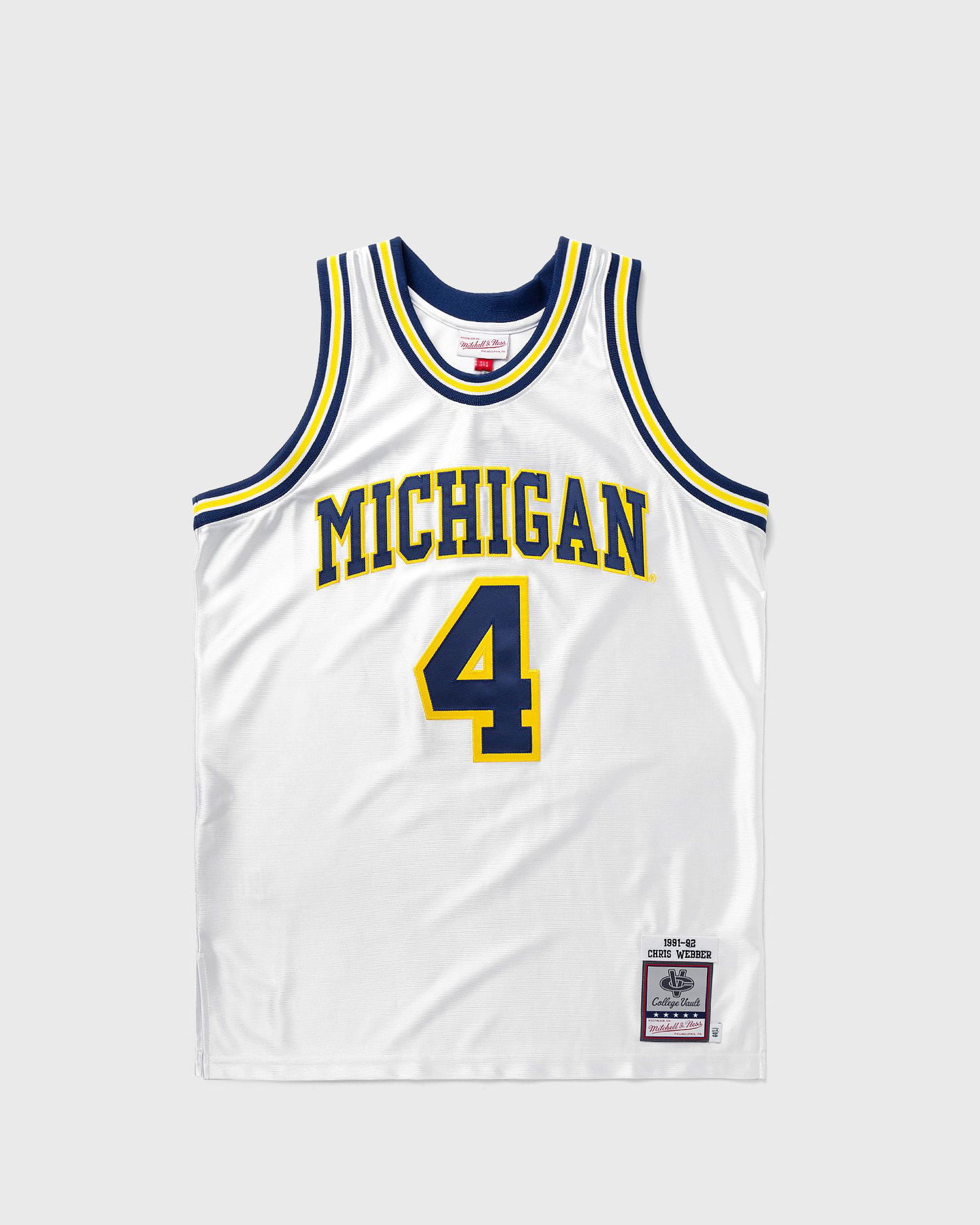 Джерсі Mitchell & Ness NCAA AUTHENTIC JERSEY MICHIGAN 1991-92 CHRIS WEBBER #4 білий | AJY55329-UMI91CWEWHIT, 0