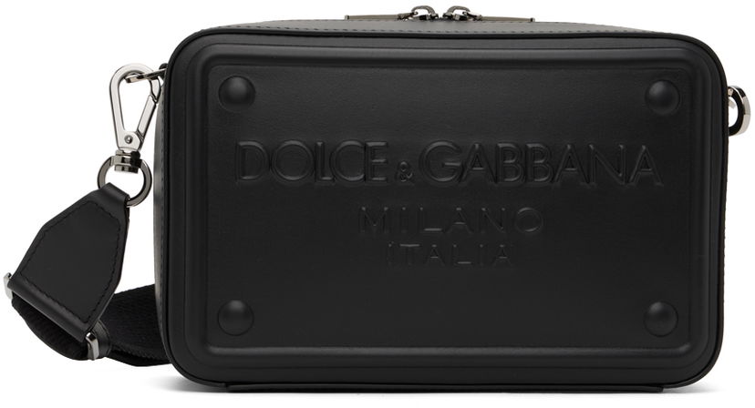 Сумочка Dolce & Gabbana Black Raised Logo Bag чорний | BM7329AG218