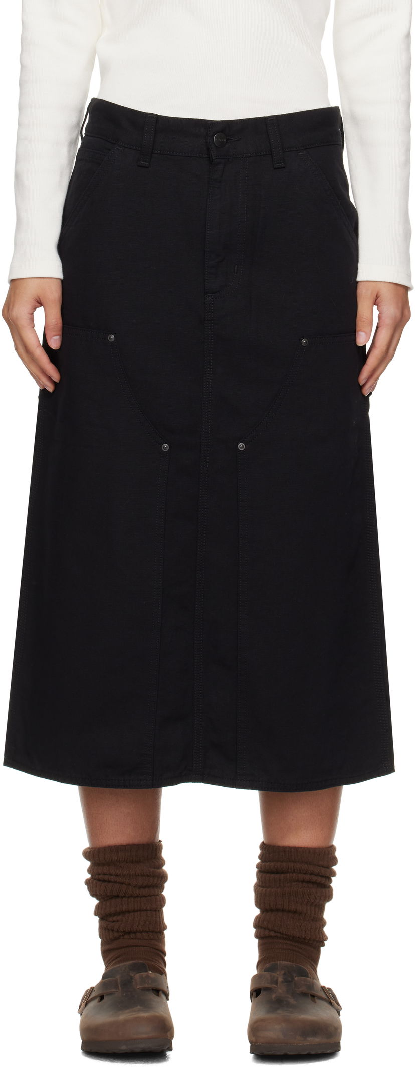 Спідниця Carhartt WIP Double Knee Midi Skirt чорний | I033773 8902
