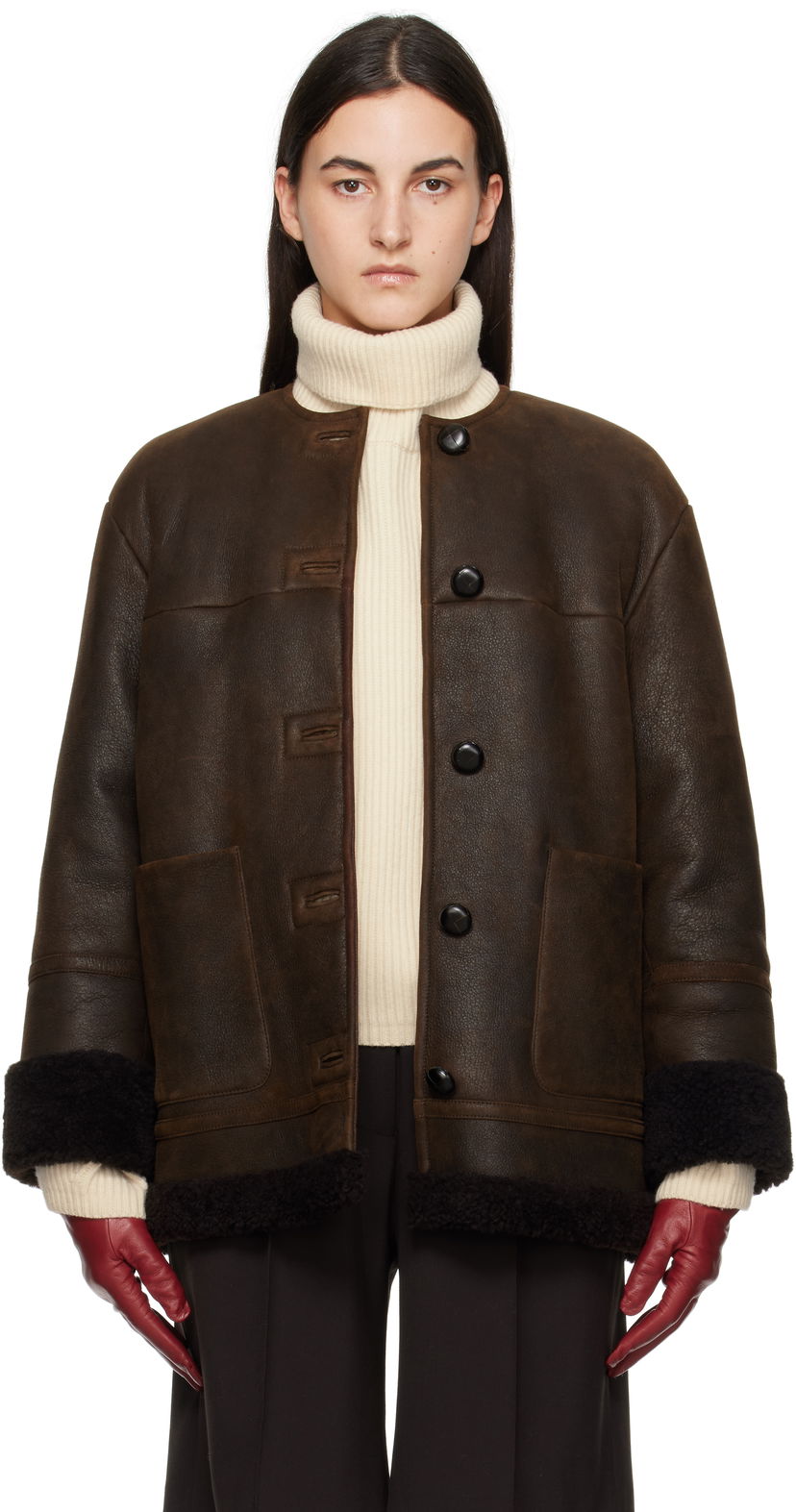 Куртка Max Mara Weekend Max Mara Shearling Jacket Коричневий | 2425416013600
