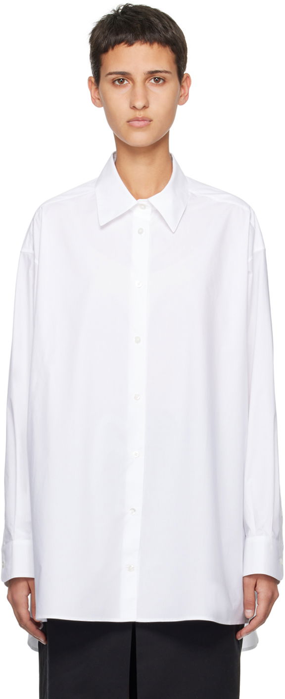 Сорочка The Row Oversized Cotton Shirt білий | 5648-W2479