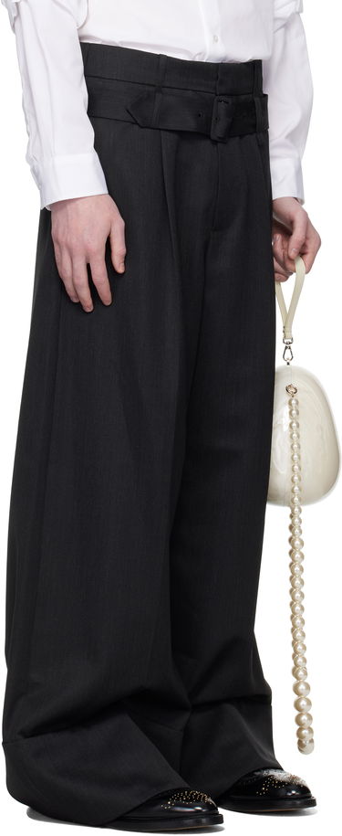 Штани Simone Rocha Simone Rocha Wide Leg Multi Belt Loop Trousers чорний | 4159 1217, 1