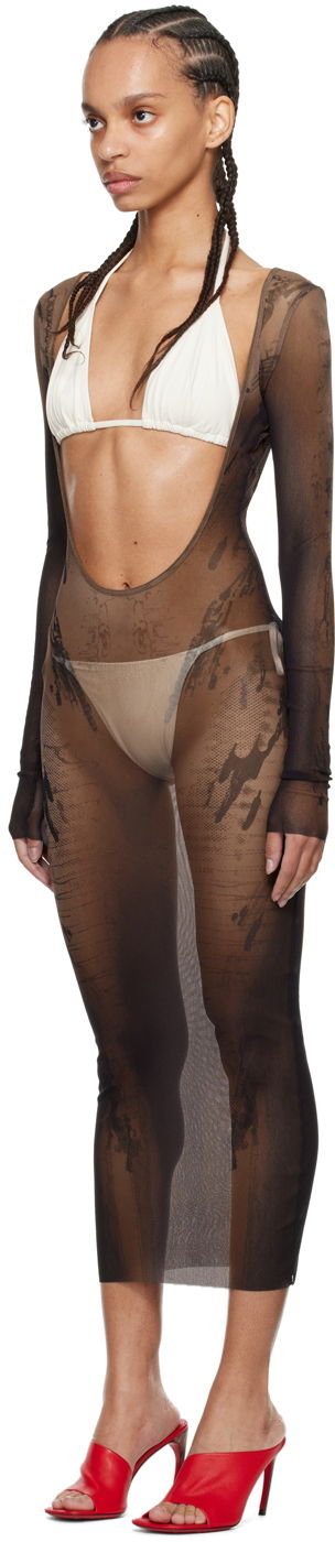 плаття Jean Paul Gaultier Jean Paul Gaultier Shayne Oliver Edition Mesh Midi Dress Коричневий | 24/27-F-RO180-T550-6700, 3