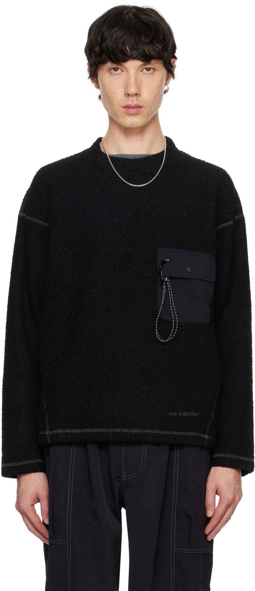 Cветр and wander Crewneck Sweater чорний | 5744284147
