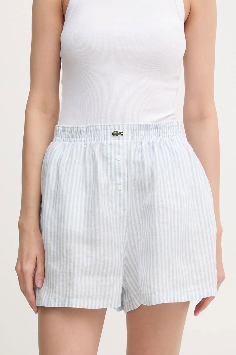 Шорти Lacoste Lacoste High Waist Linen Shorts Синій | FF0226
