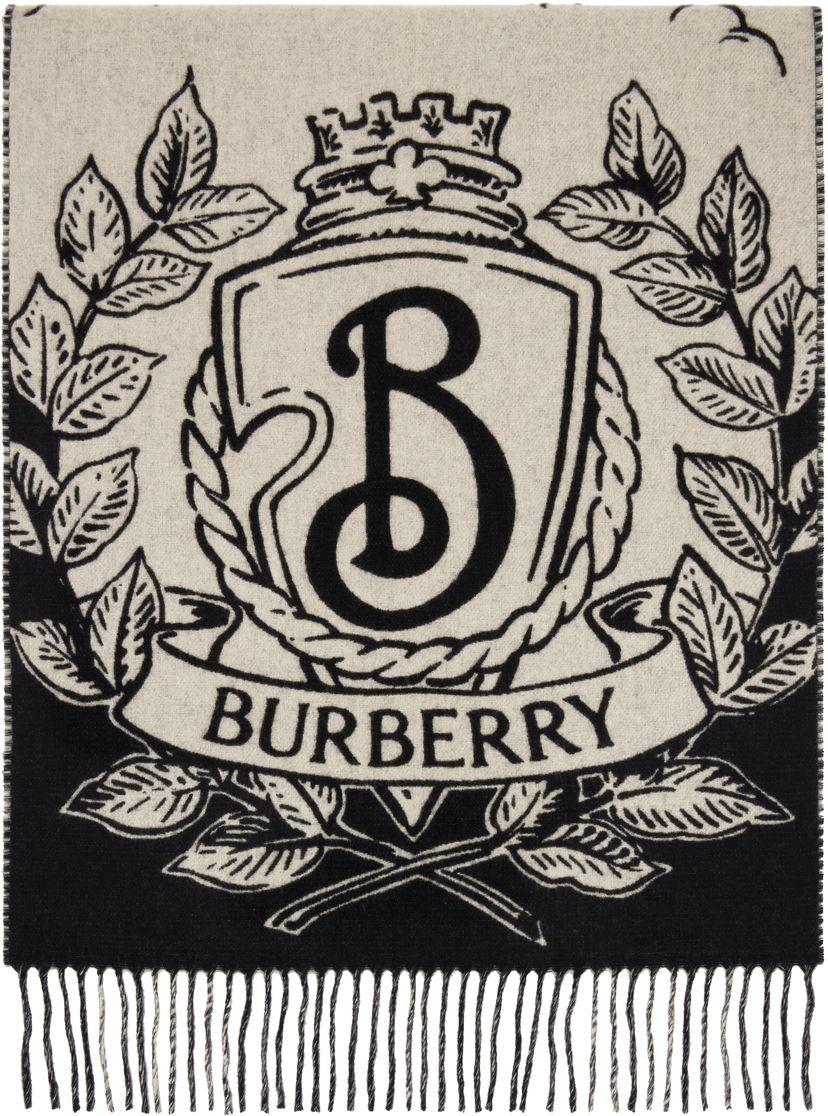 Шарф Burberry Burberry Reversible Knight Crest Scarf чорний | 8109372