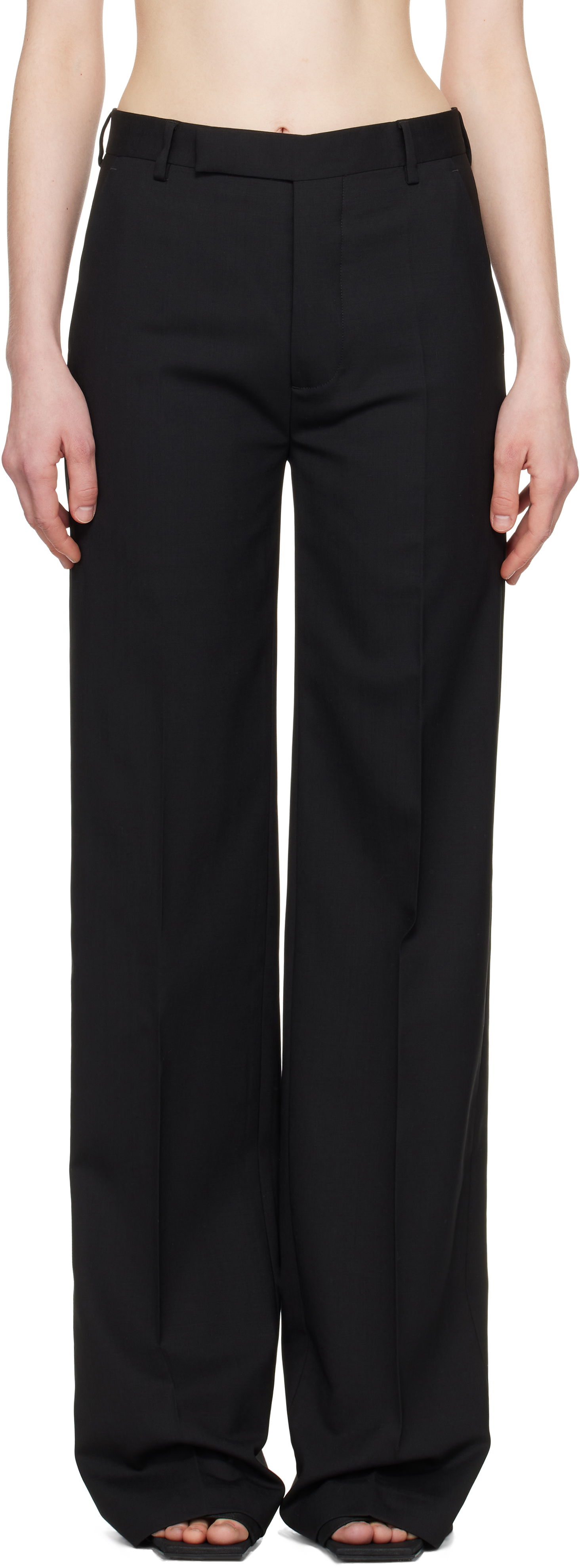 Штани Rick Owens Rick Owens Hollywood Dietrich Wide-Leg Trousers чорний | RP01E7302 ZL, 0
