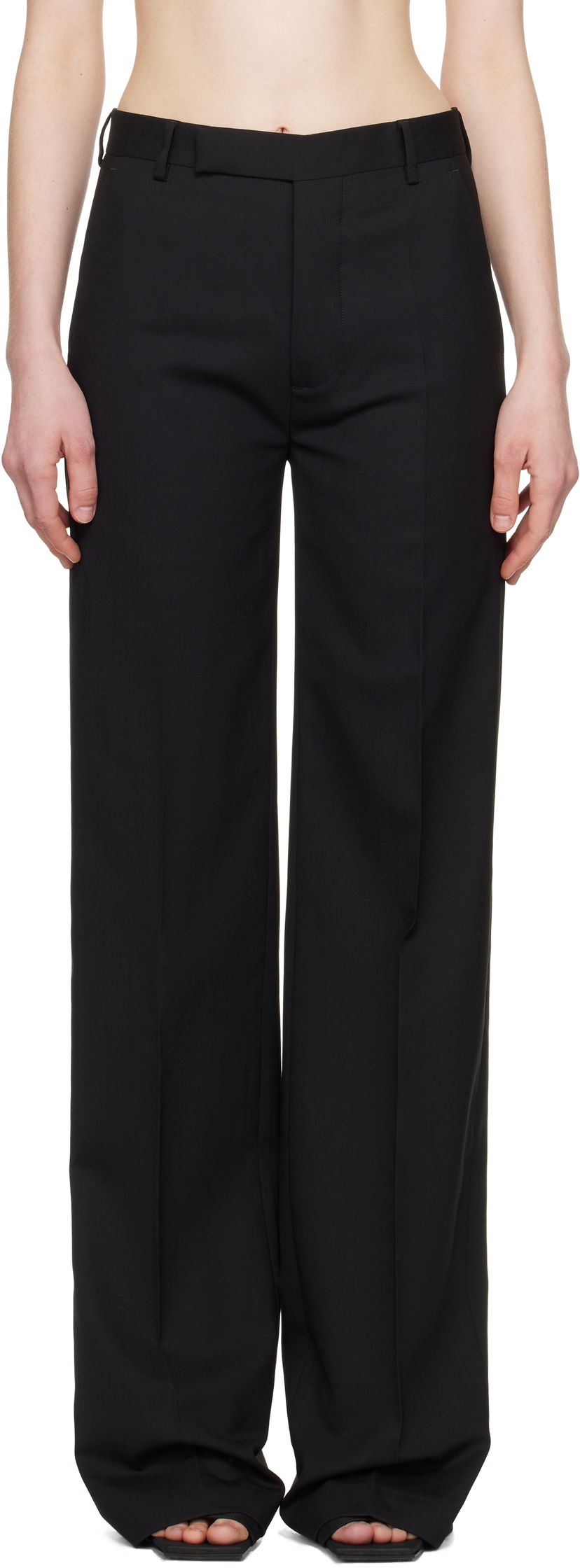 Штани Rick Owens Rick Owens Hollywood Dietrich Wide-Leg Trousers чорний | RP01E7302 ZL