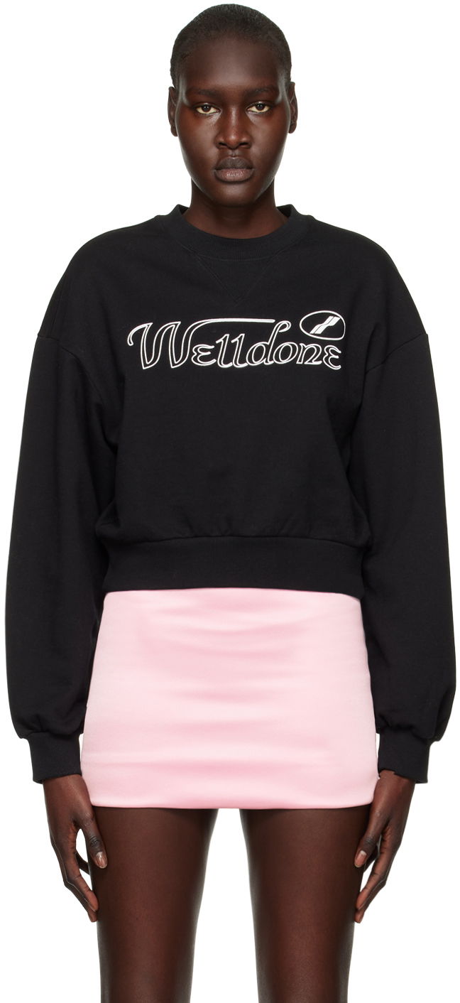 Cветр We11done We11done Cropped Sweatshirt чорний | WD-TS3-22-860-W-BK