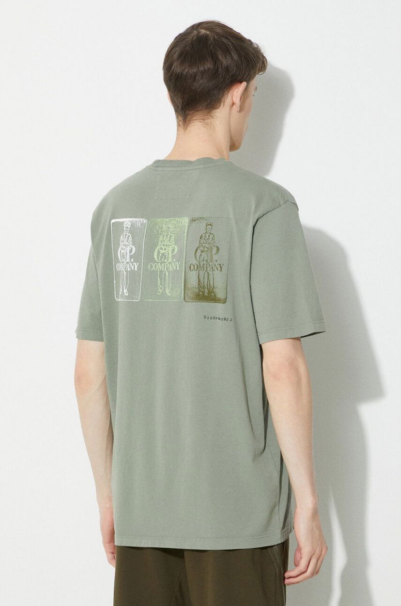 Футболка C.P. Company Three Cards Graphic T-Shirt Зелений | 16CMTS288A005431G