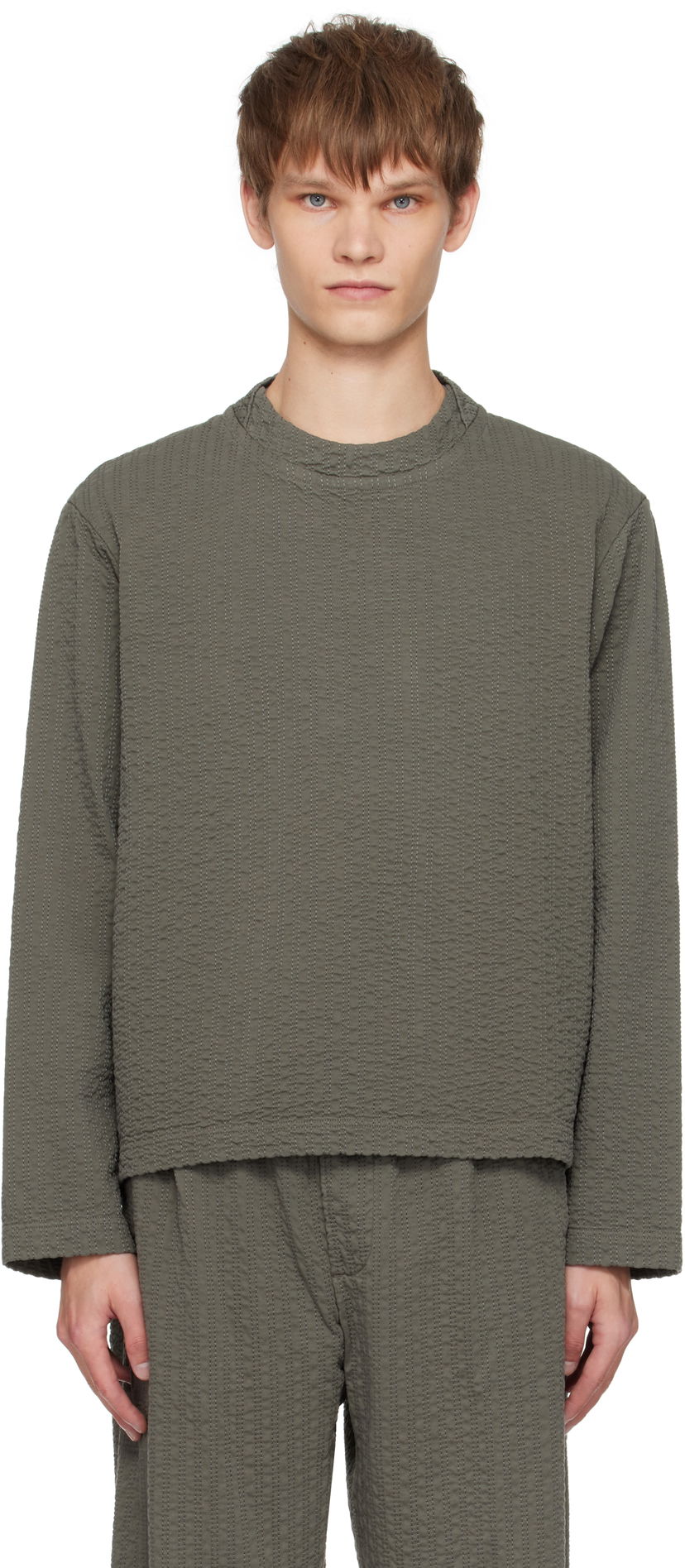 Футболка Craig Green Craig Green Embroidered Linestitch Smock T-Shirt Зелений | CGAW25CWOSHI69