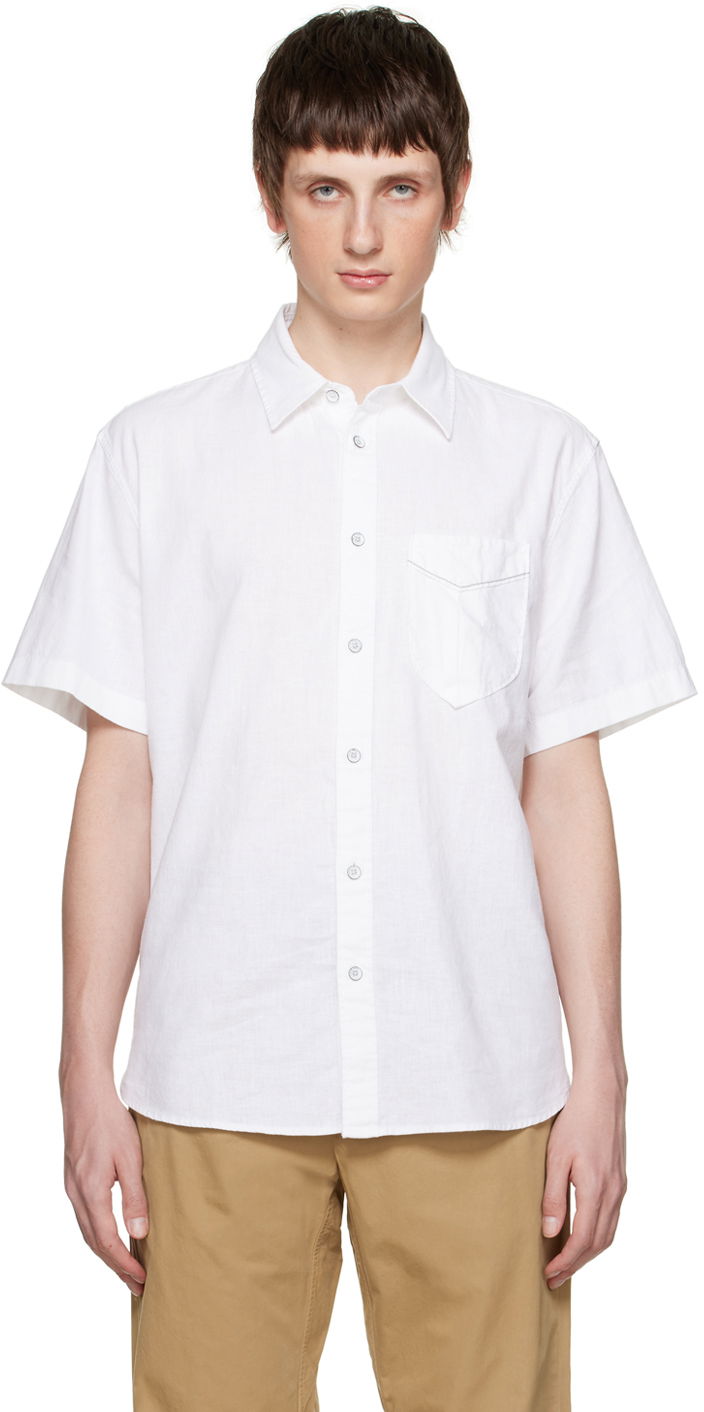 Сорочка rag & bone Rag & Bone Arrow Short Sleeve Shirt білий | MBW23PA412CHML