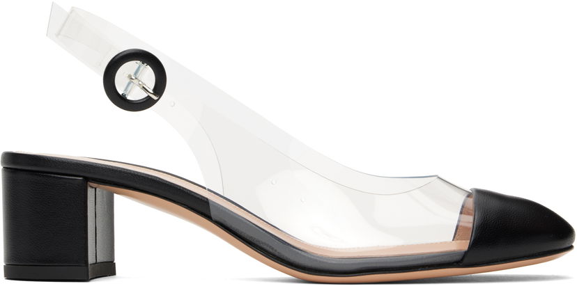 Кросівки та взуття Gianvito Rossi Gianvito Rossi Nappa Soft Glass Slingback Heels чорний | G95568-45RIC-NOG