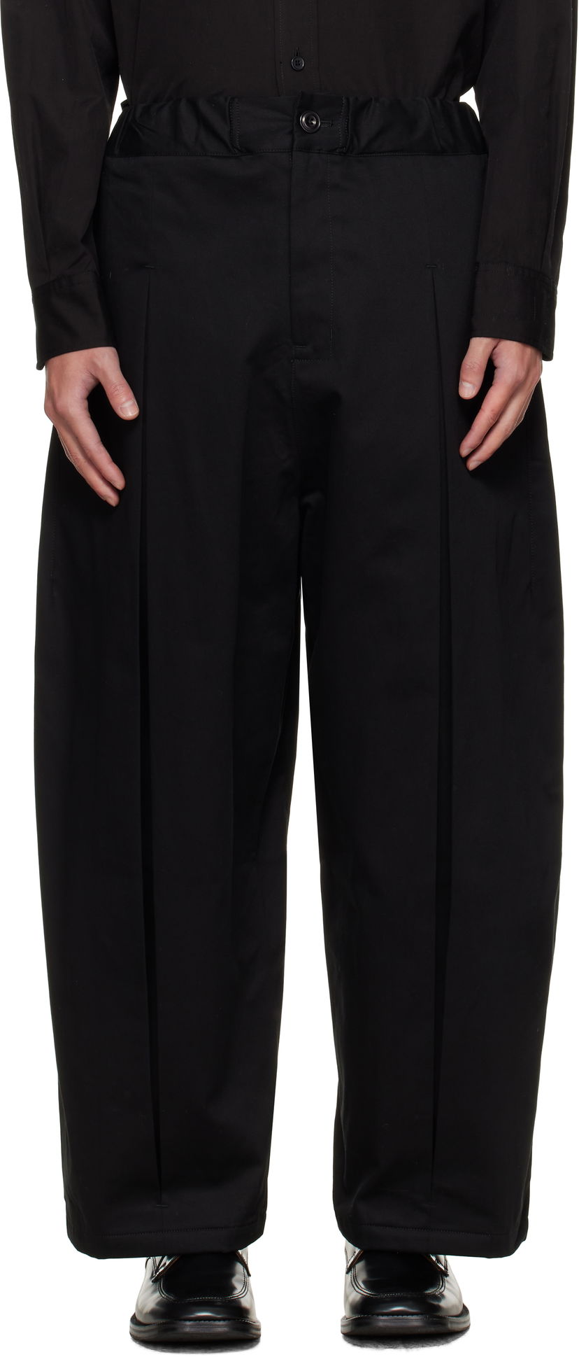 Штани sage NATION SAGE NATION Box Pleat Trousers чорний | S011 BOX PLEAT TROUSER COTTON