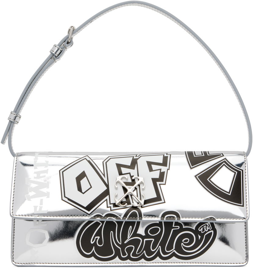 Сумочка Off-White Jitney 1.0 Printed Shoulder Bag Металік | OWNN172S25FAB0027210