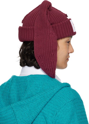 Шапка Charles Jeffrey Loverboy Charles Jeffrey LOVERBOY Chunky Knit Rabbit Beanie Бордовий | 54130402, 2