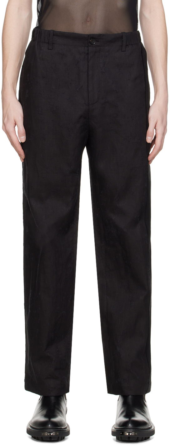 Штани Feng Chen Wang Feng Chen Wang Raw Edge Trousers чорний | FUS17TR05