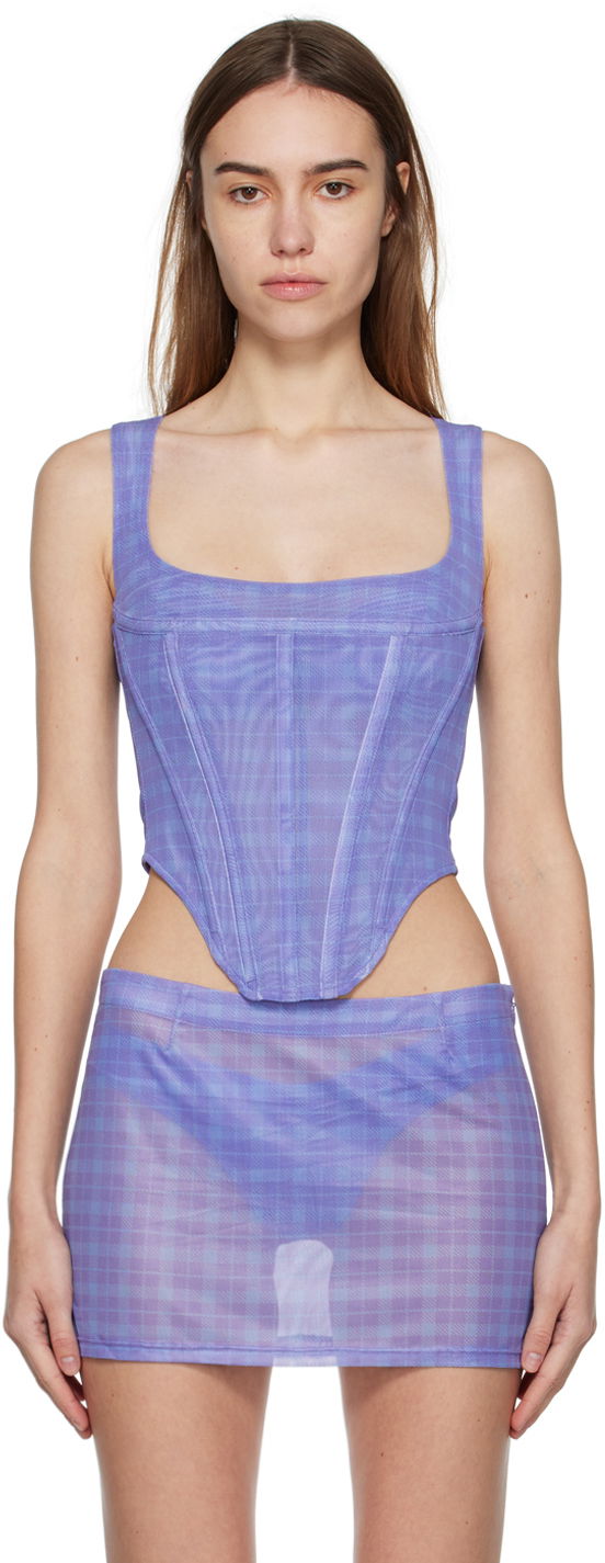 Спідниця Miaou Miaou Campbell Plaid Tank Top Фіолетовий | 7020PM1BPP