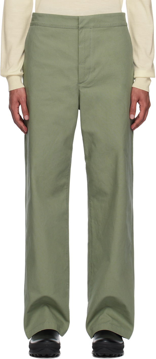 Штани Jil Sander Jil Sander Four-Pocket Trousers Зелений | J47KA0135_J45136