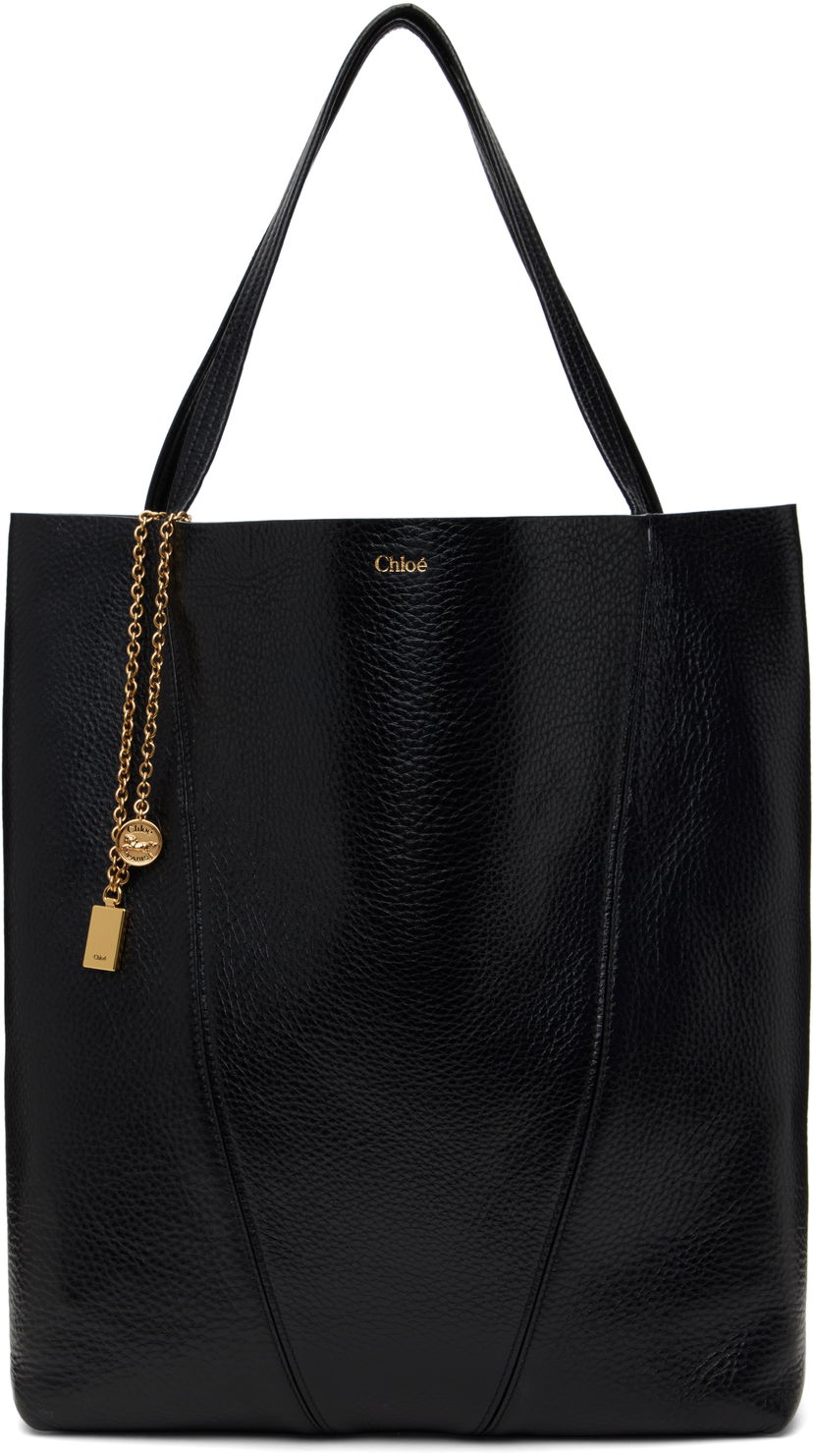 сумка-тоут CHLOÉ Chloé 'Spin' Large Tote чорний | CHC25SS810N84