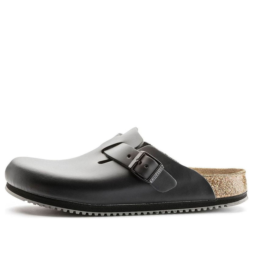 Кросівки та взуття Birkenstock Boston Super Grip Leather Clogs чорний | 0060194