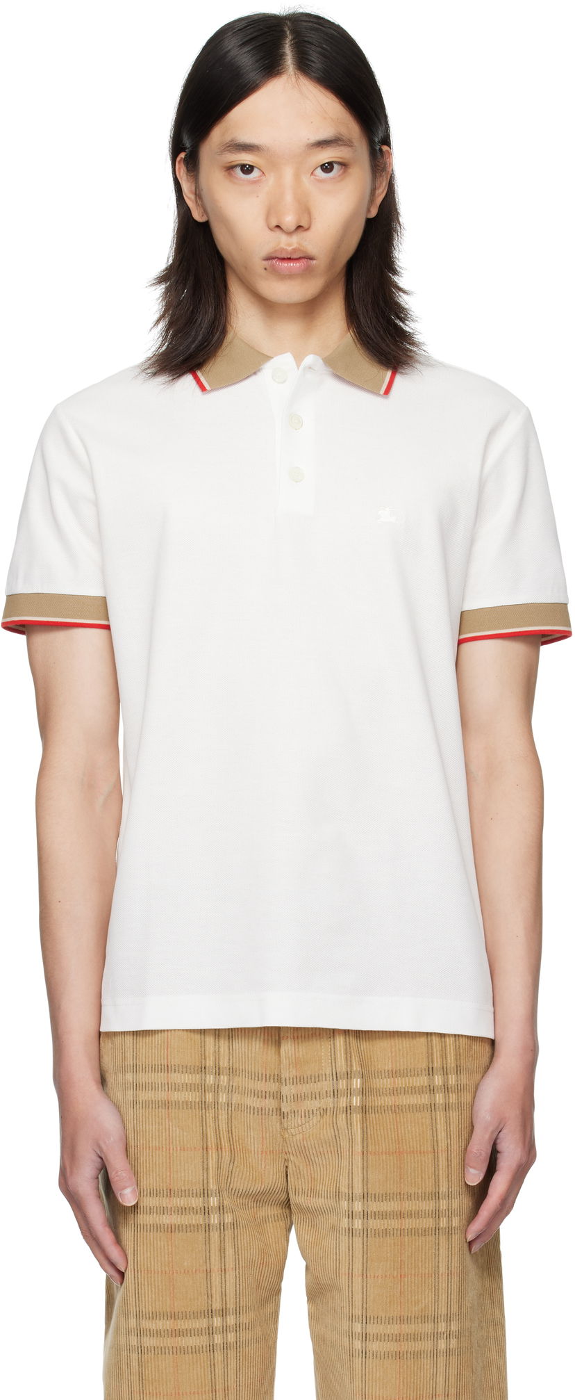 Сорочка поло Burberry Burberry Logo Collar Polo білий | 8110096