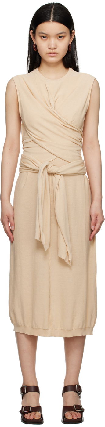 плаття LEMAIRE Midi Dress With Knot бежевий | DR1022 LK116