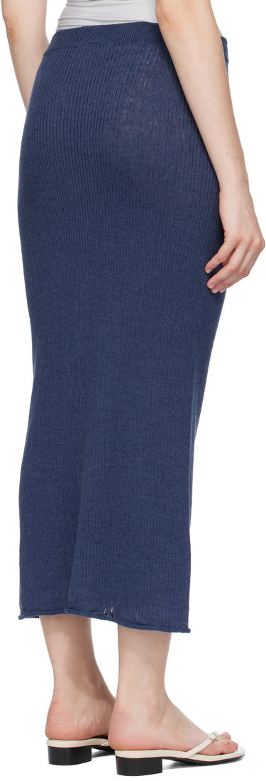 Спідниця Baserange Baserange Ribbed Knit Midi Skirt with Button Closure темно-синій | SKDR-LI-SU25, 2