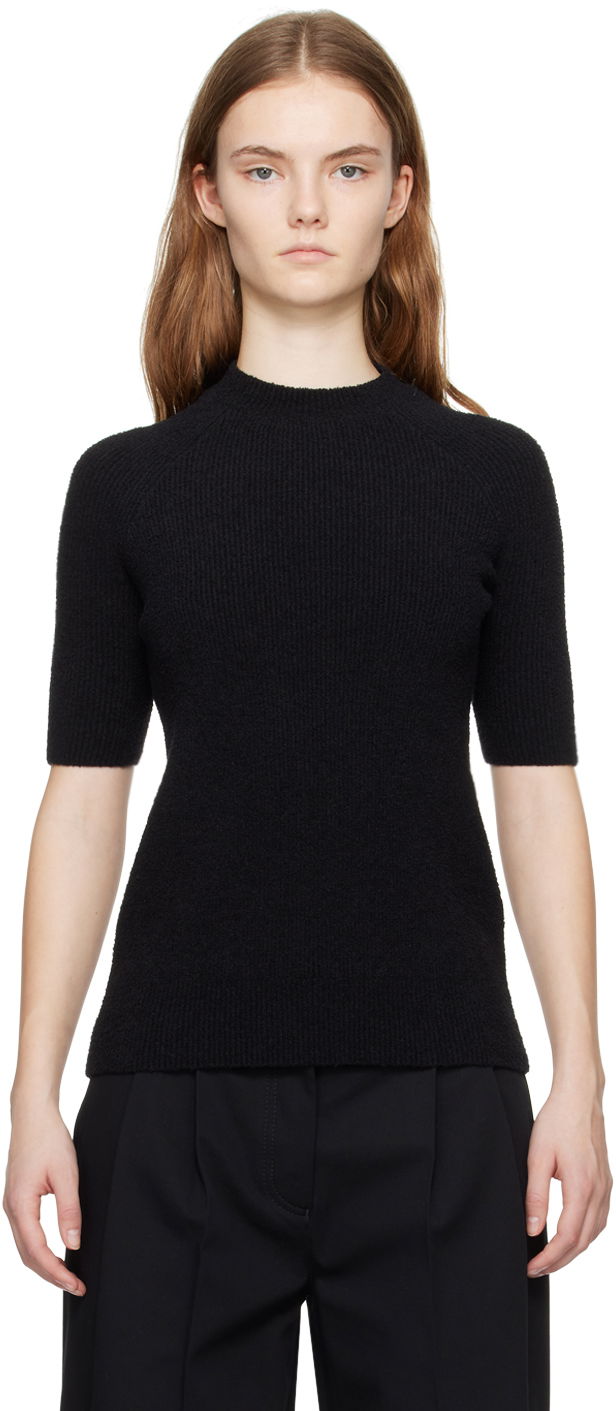 Футболка TOTEME Raglan Short Sleeve T-Shirt чорний | 242-WRT2204-YA0043