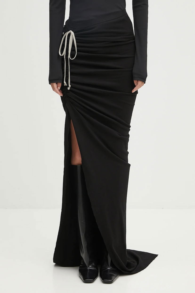 Спідниця Rick Owens Rick Owens DRKSHDW Soft Edfu Long Maxi Skirt чорний | DS02E7337.JDB