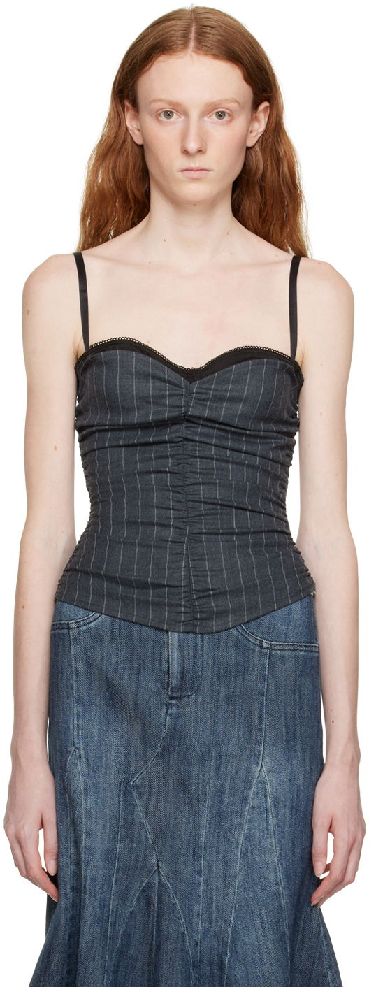 Безрукавка Miaou Miaou Renzo Pinstriped Tank Top Сірий | 7064PSWBRI