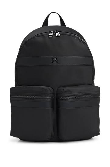 Рюкзак BOSS Twill Backpack with Logo Trim чорний | 50547405